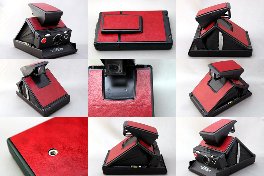 Polaroid SX-70 Belederung SLR-680 sx70 leather skin Ohne Stativloch  Wine red 